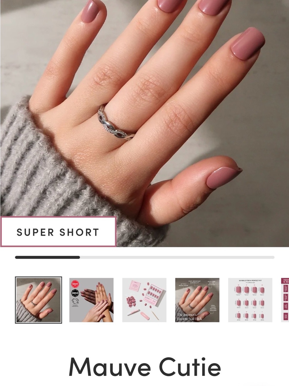 Set of 3 Glamnetic Press-On Nails - Super Short | NWT - Picture 8 of 11